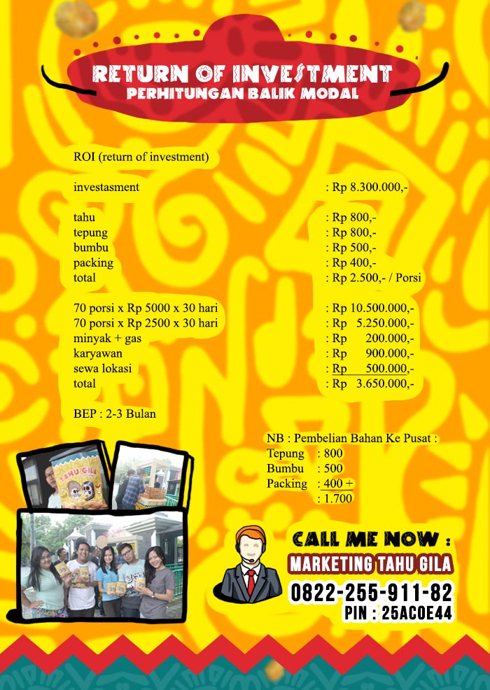 Franchise Peluang Usaha Tahu Gila