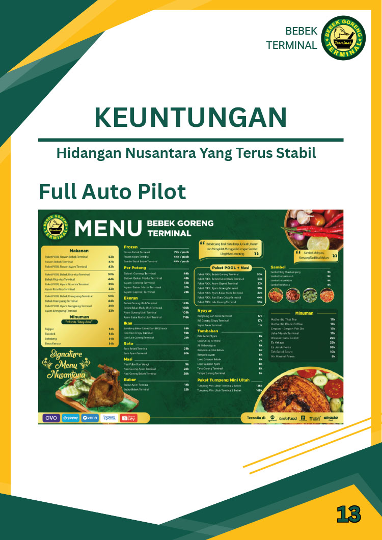 Franchise Peluang Usaha Restoran Tradisional Autopilot Bebek Terminal