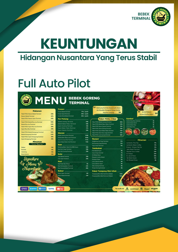 Franchise Peluang Usaha Restoran Tradisional Autopilot Bebek Terminal