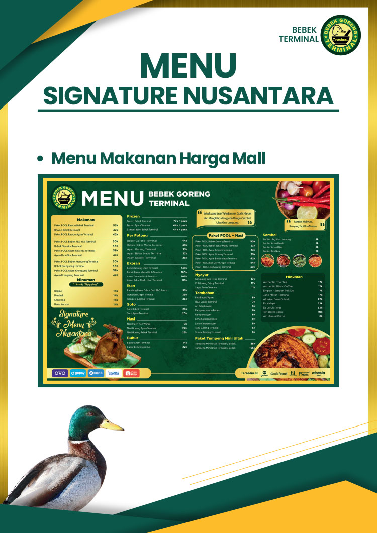 Franchise Peluang Usaha Restoran Tradisional Autopilot Bebek Terminal