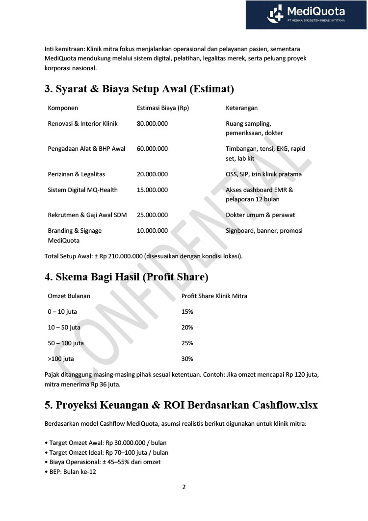 Kemitraan / Peluang Bisnis Klinik Kesehatan Terpadu Mediquota Clinic Kemitraan / Peluang Bisnis Klinik Kesehatan Terpadu Mediquota Clinic