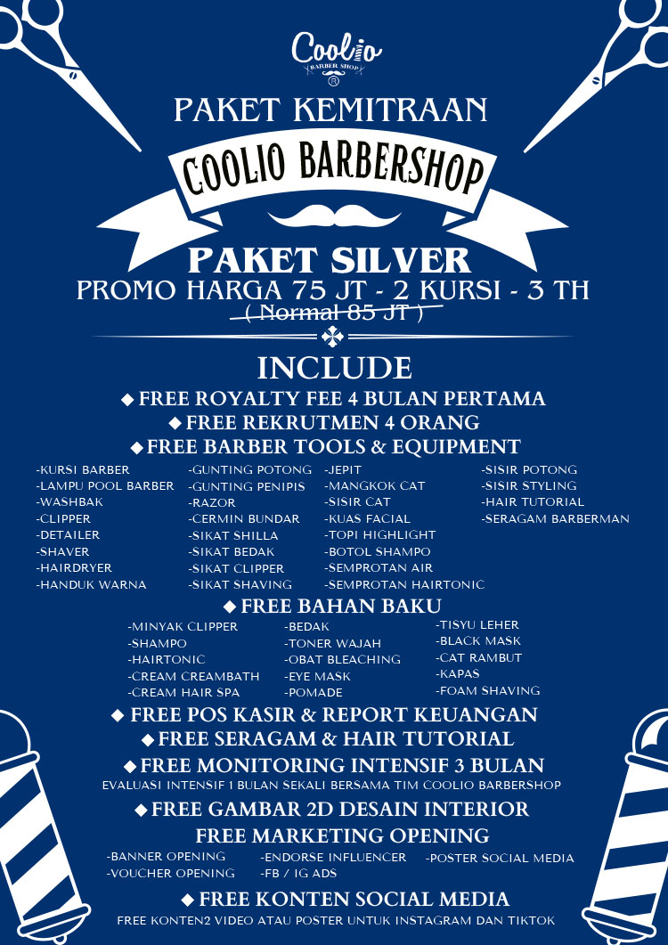 Franchise Peluang Usaha Salon Pria COOLIO BARBERSHOP