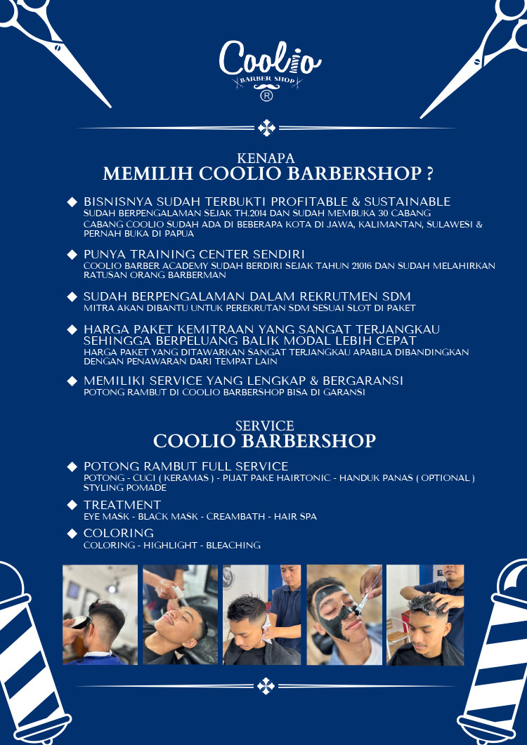 Franchise Peluang Usaha Salon Pria COOLIO BARBERSHOP