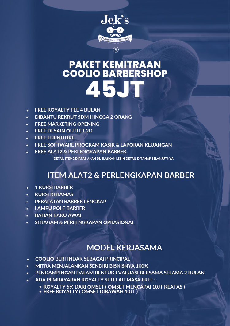 Franchise Peluang Usaha Salon Pria JEKS Barbershop by COOLIO