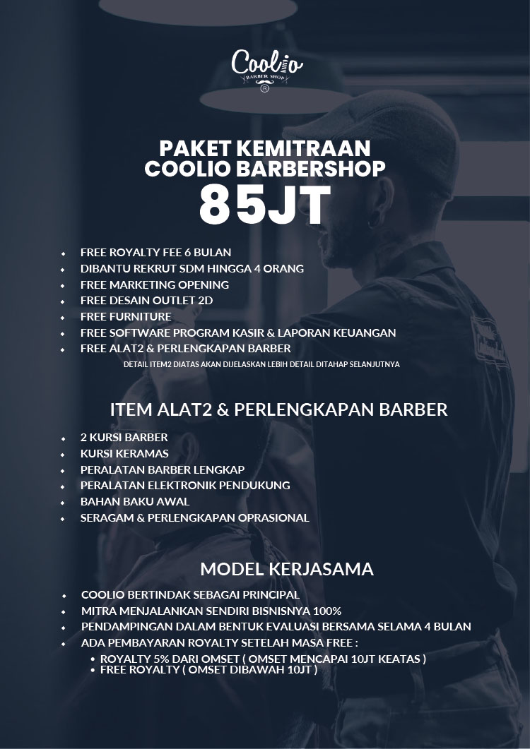 Franchise Peluang Usaha Salon Pria COOLIO BARBERSHOP