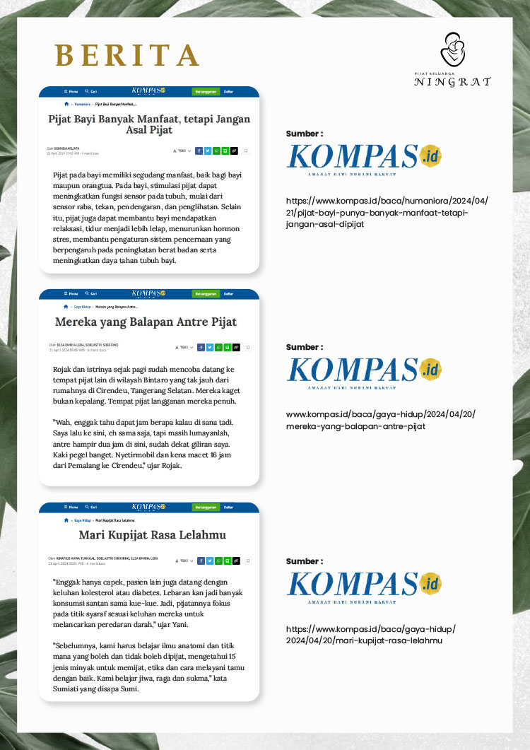 Kemitraan Peluang Bisnis Pijat Bayi, Anak, & Dewasa Teknik Tradisional Jawa Kuno Kemitraan Peluang Bisnis Pijat Bayi, Anak, & Dewasa Teknik Tradisional Jawa Kuno