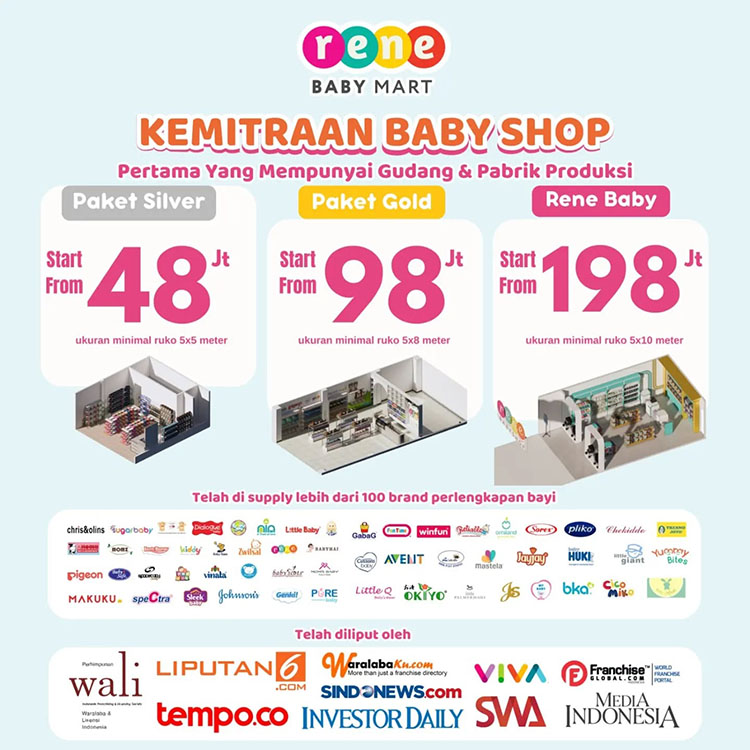 Kemitraan Rene Baby Shop Paket Ruko Mini Modal Kecil