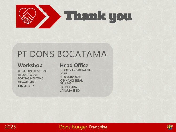 Kemitraan Peluang Bisnis Cafe & Restoran Fastfood Dons Burger & Coffee
