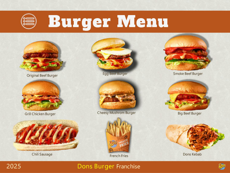 Kemitraan Peluang Bisnis Cafe & Restoran Fastfood Dons Burger & Coffee