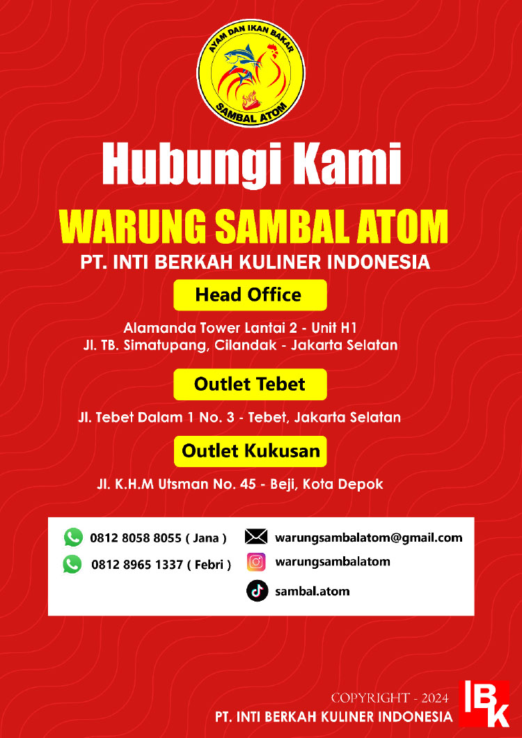 Kemitraan Peluang Bisnis Resto Pecel Lele & Ayam Bakar Warung Sambal Atom