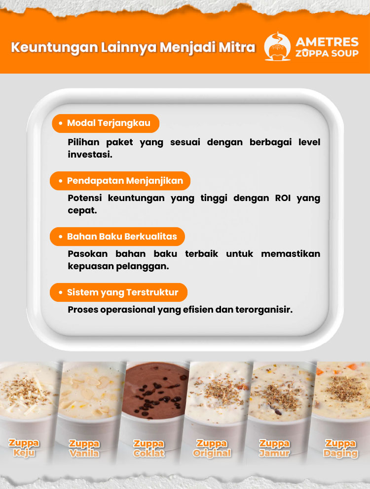 Kemitraan / Peluang Bisnis Zupa Sup & Pasta Ametres Zuppa Soup