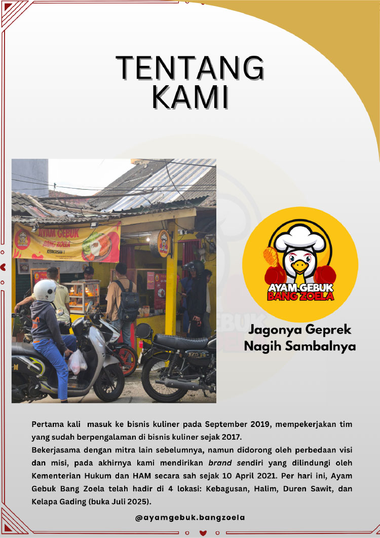 Kemitraan / Peluang Bisnis Autopilot Ayam Geprek & Penyet Ayam Gebuk Bang Zoela