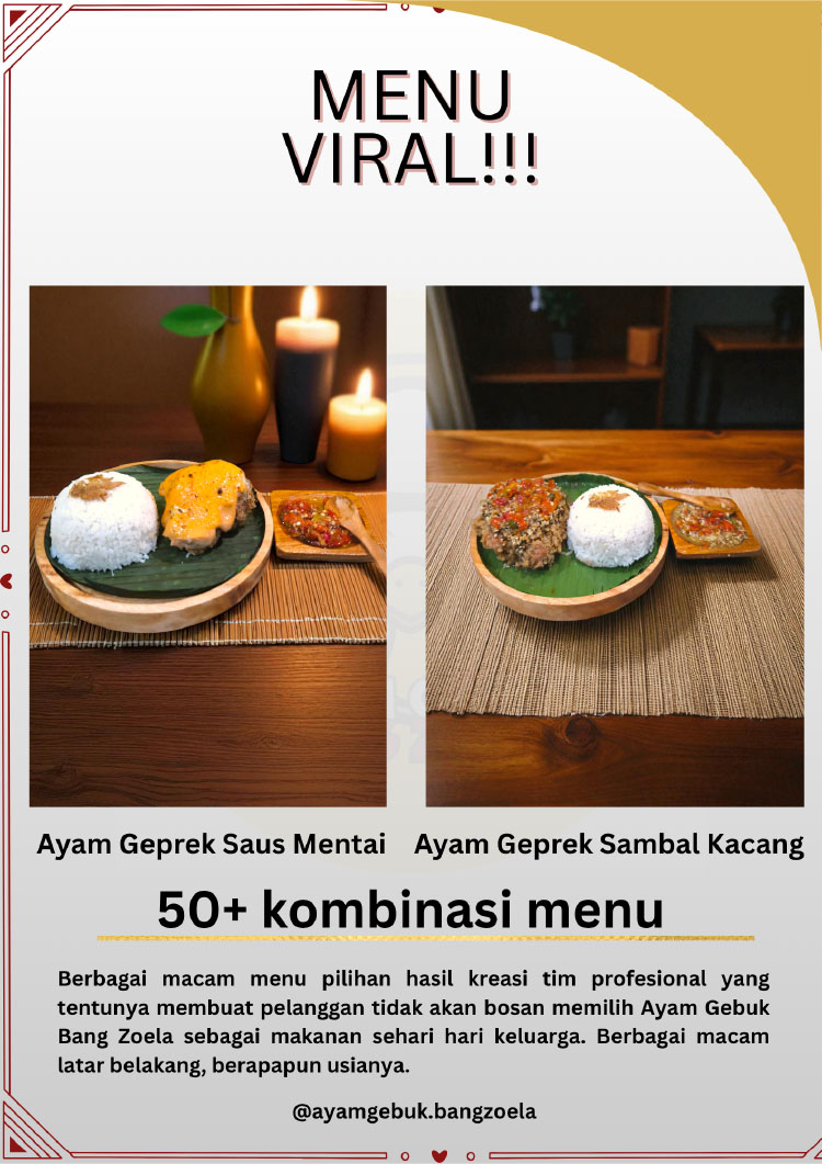Kemitraan / Peluang Bisnis Autopilot Ayam Geprek & Penyet Ayam Gebuk Bang Zoela