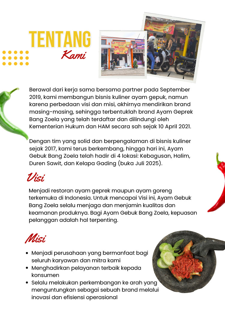 Kemitraan / Peluang Bisnis Autopilot Ayam Geprek & Penyet Ayam Gebuk Bang Zoela