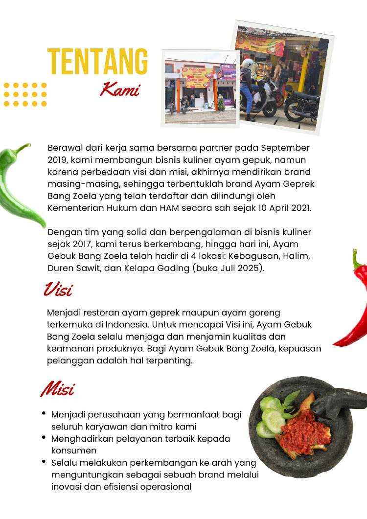 Kemitraan / Peluang Bisnis Autopilot Ayam Geprek & Penyet Ayam Gebuk Bang Zoela
