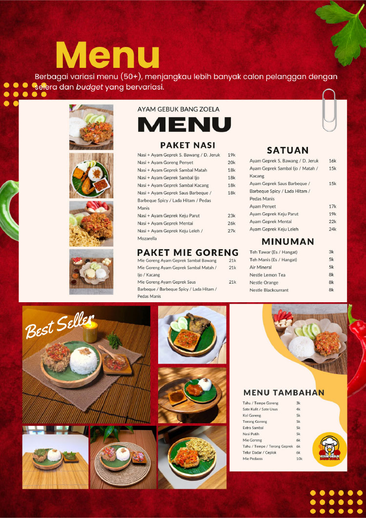 Kemitraan / Peluang Bisnis Autopilot Ayam Geprek & Penyet Ayam Gebuk Bang Zoela Kemitraan / Peluang Bisnis Autopilot Ayam Geprek & Penyet Ayam Gebuk Bang Zoela