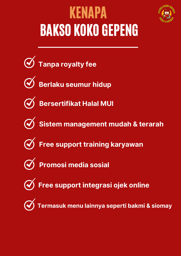 Kemitraan / Peluang Bisnis Bakmi, Siomay, Bakso Koko Gepeng