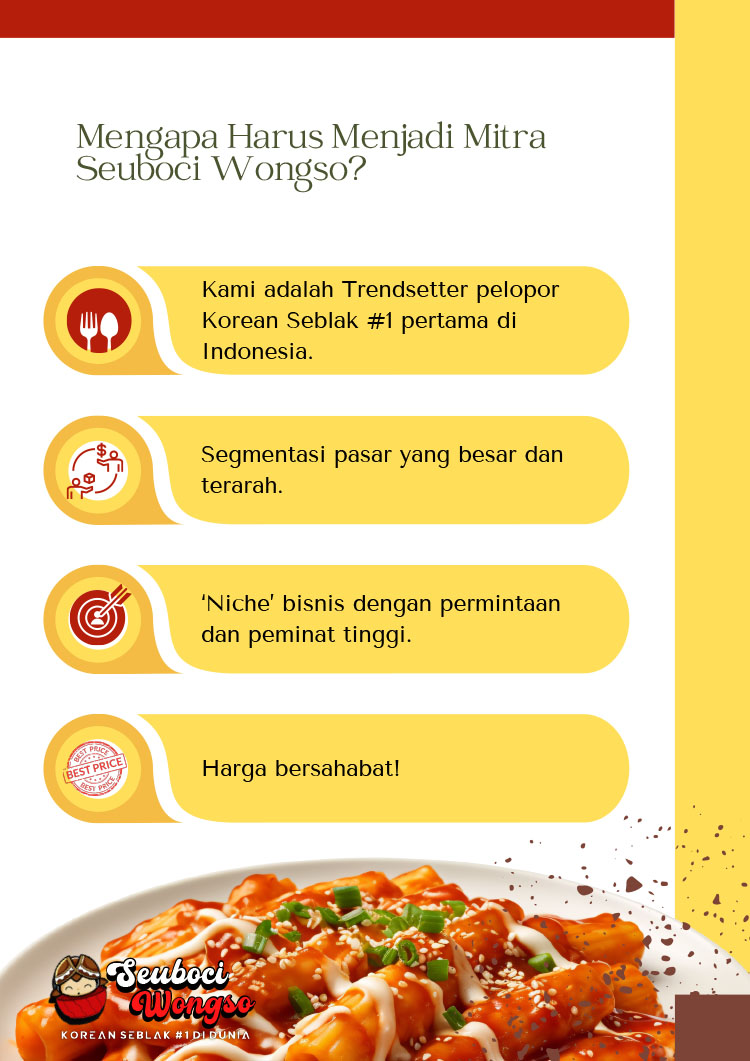 Kemitraan Peluang Bisnis Seblak, Baso Aci, & Jajanan Korea Seuboci Wongso