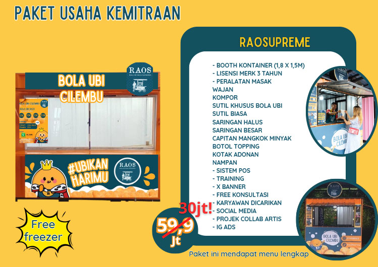 Kemitraan Peluang Bisnis Cemilan Tradisional Kekinian Bola Ubi Raos