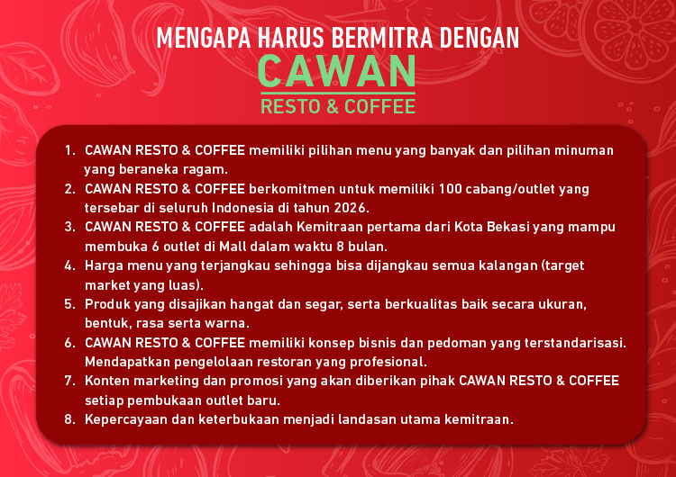 Kemitraan Peluang Bisnis Restoran & Cafe Murah Cawan Resto