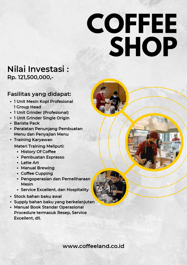 Kemitraan / Peluang Bisnis Kedai Kopi, Cafe, Coffee Shop, Coffeeland