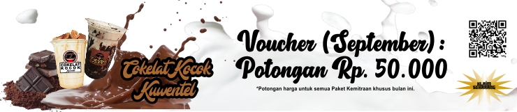 Voucher Diskon Kemitraan Es Cokelat Kocok Kuwentel September 2024