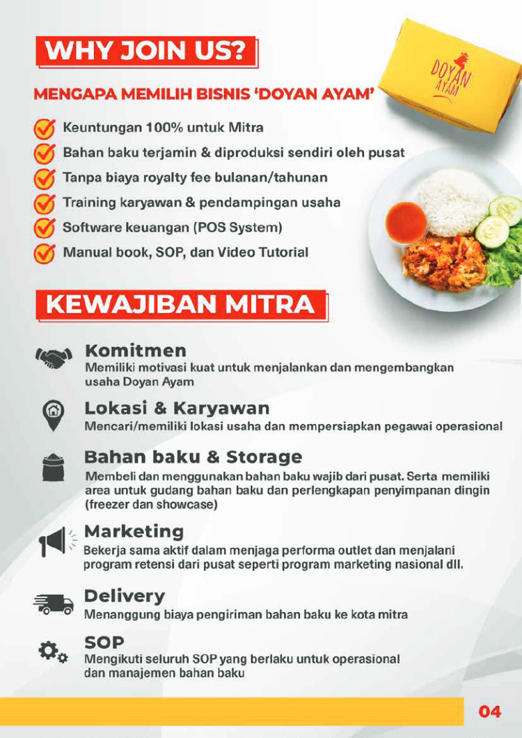 Kemitraan / Peluang Bisnis Ayam Geprek Saus Celup Doyan Ayam