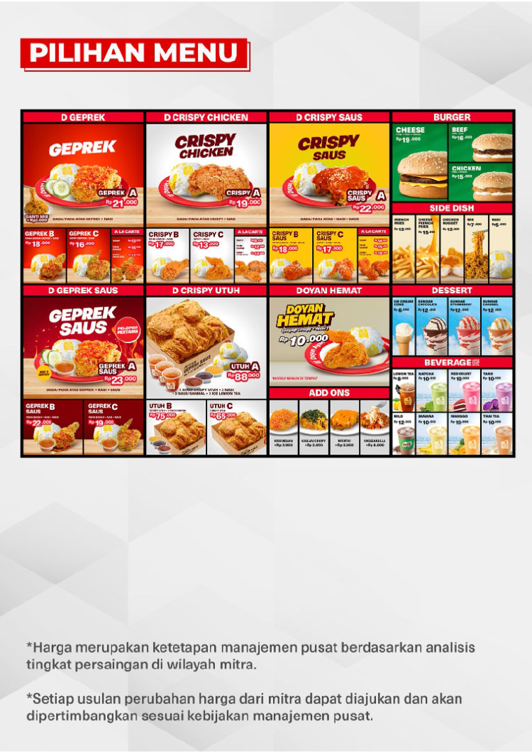 Kemitraan / Peluang Bisnis Ayam Geprek Saus Celup Doyan Ayam