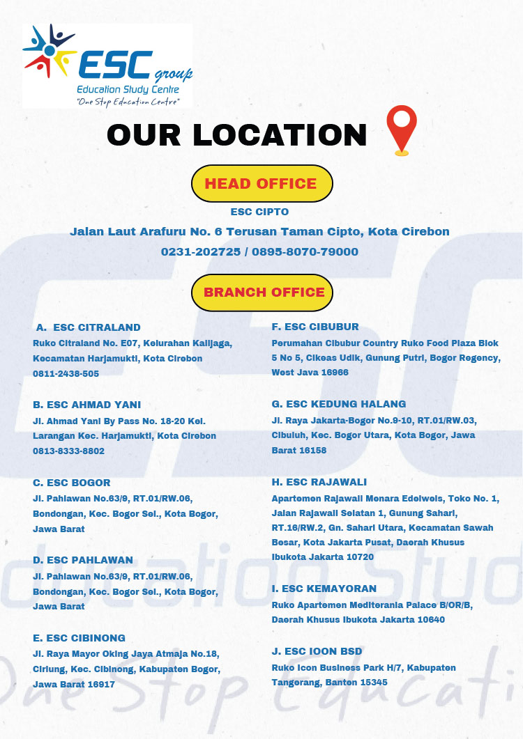 Franchise Pendidikan Kursus Anak & Dewasa Education Study Center / ESC