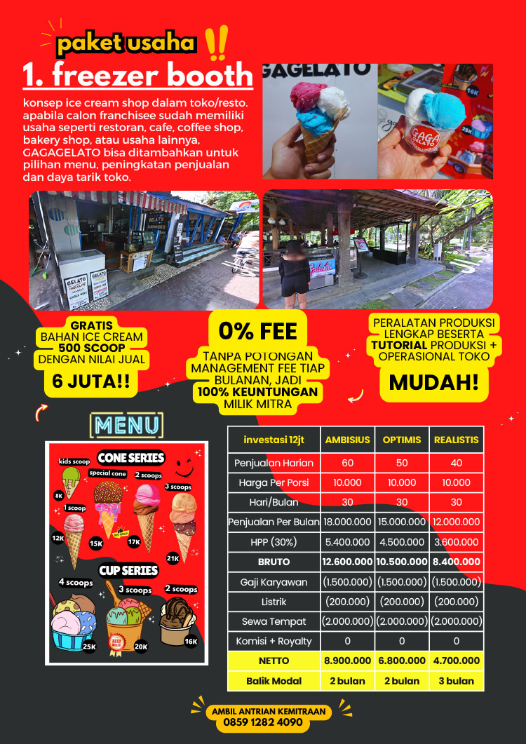 Kemitraan Peluang Bisnis Es Krim Gaga Gelato
