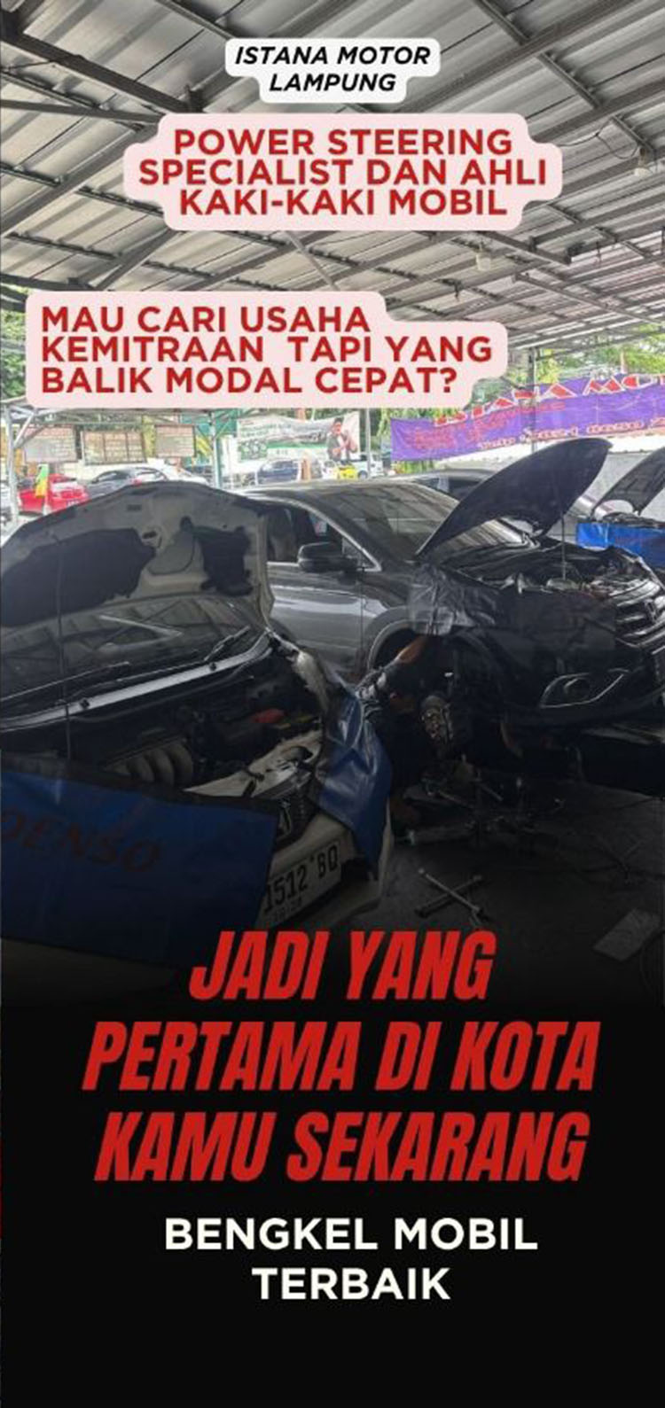 Kemitraan / Peluang Bisnis Bengkel Mobil Istana Jaya Makmur / Istana Motor Lampung