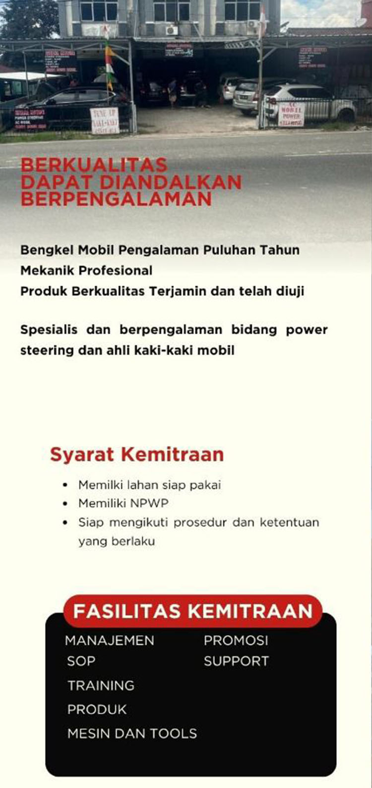 Kemitraan / Peluang Bisnis Bengkel Mobil Istana Jaya Makmur / Istana Motor Lampung