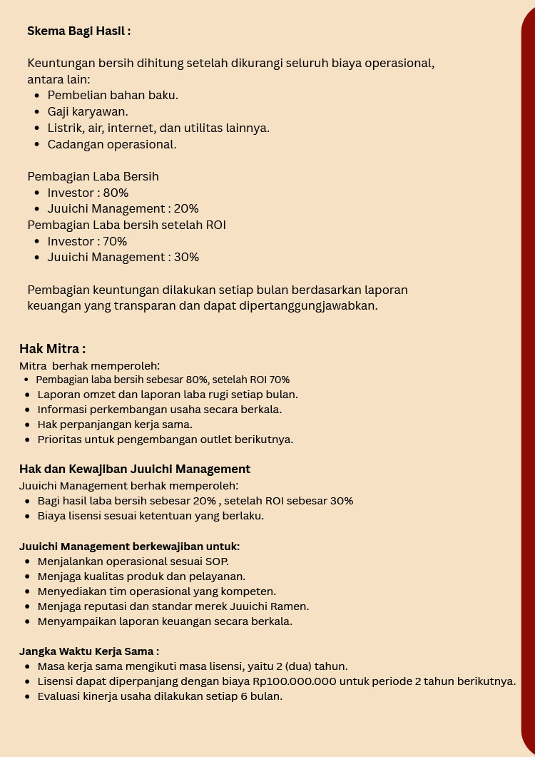 Kemitraan / Peluang Bisnis Kedai Ramen & Makanan Jepang Juu Ichi Ramen 11 Kemitraan / Peluang Bisnis Kedai Ramen & Makanan Jepang Juu Ichi Ramen 11