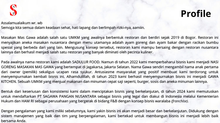 Kemitraan Peluang Bisnis Rumah Makan Tradisional Masakan Mas Gawa