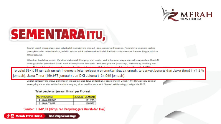 Kemitraan / Peluang Bisnis Agen Perjalanan Travel Umroh Merah Travelnusa