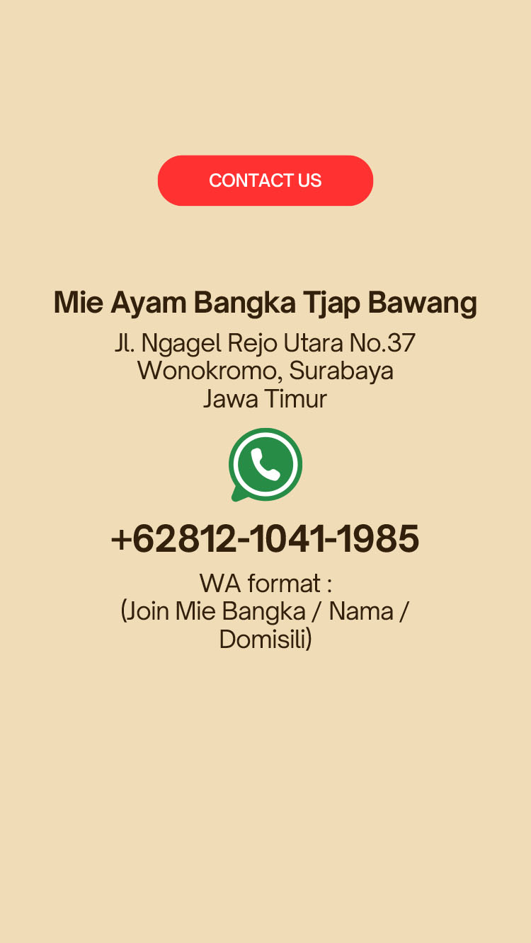 Kemitraan Peluang Bisnis Warung / Mini Resto Mie Ayam Bangka Tjap Bawang