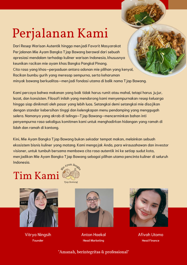 Kemitraan Peluang Bisnis Warung / Mini Resto Mie Ayam Bangka Tjap Bawang