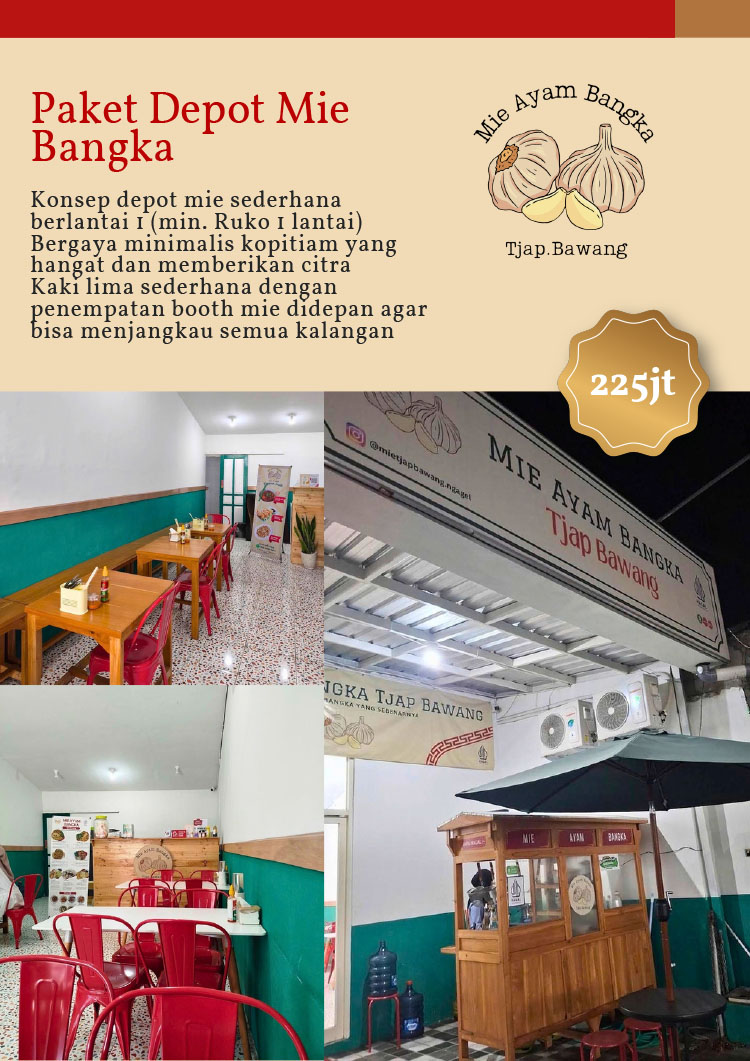 Kemitraan Peluang Bisnis Warung / Mini Resto Mie Ayam Bangka Tjap Bawang