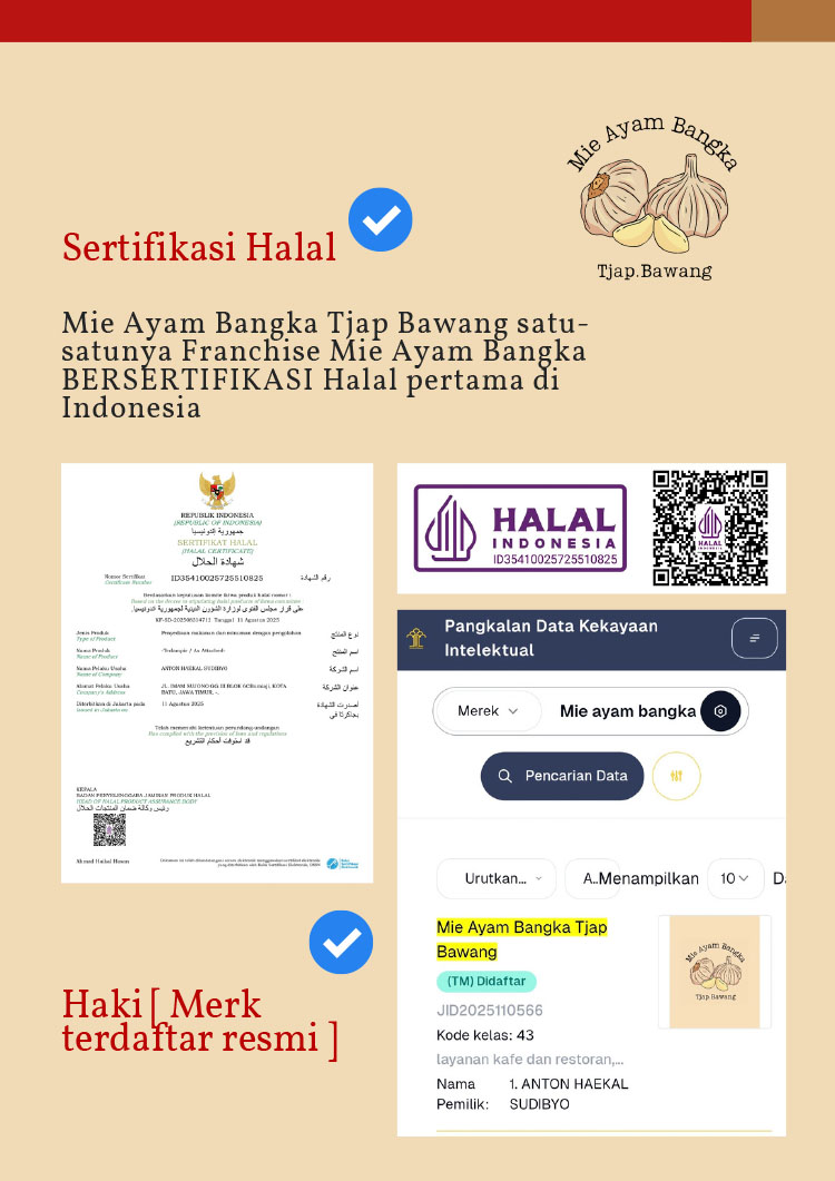 Kemitraan Peluang Bisnis Warung / Mini Resto Mie Ayam Bangka Tjap Bawang