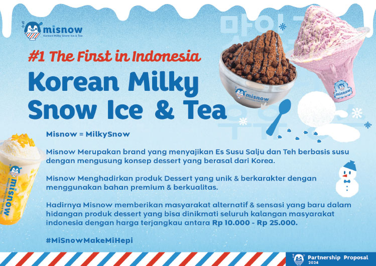 Misnow Kemitraan Peluang Bisnis Es Susu Salju & Dessert Korea