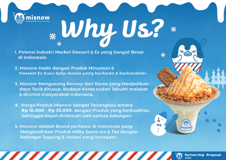 Misnow Kemitraan Peluang Bisnis Es Susu Salju & Dessert Korea