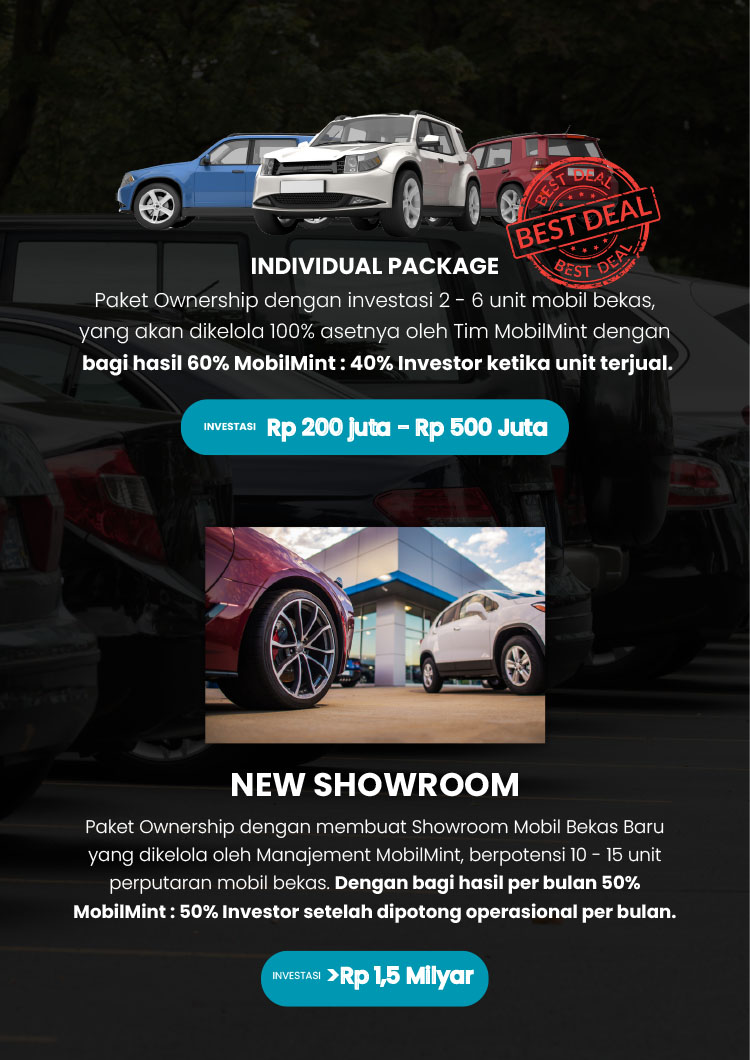 Kemitraan / Peluang Bisnis Showroom Mobil Bekas Kondisi Segar Berkualitas MobilMint