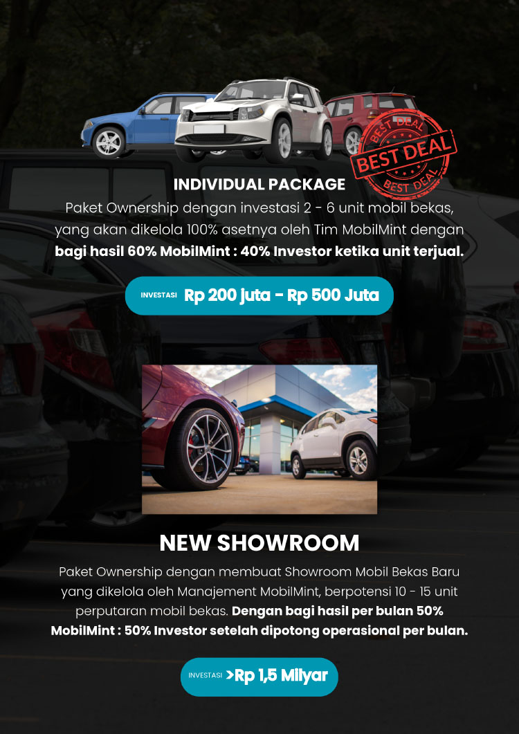 Kemitraan / Peluang Bisnis Showroom Mobil Bekas Kondisi Segar Berkualitas MobilMint
