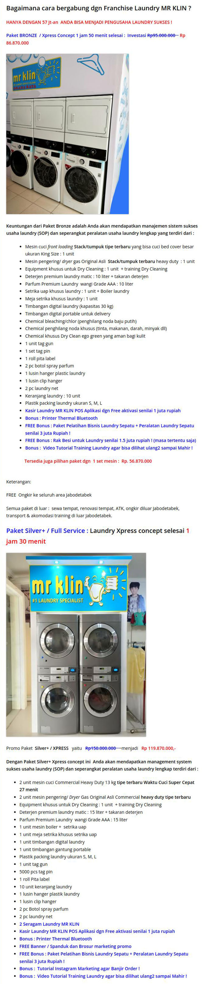 Kemitraan Peluang Bisnis Laundry Mr. Klin