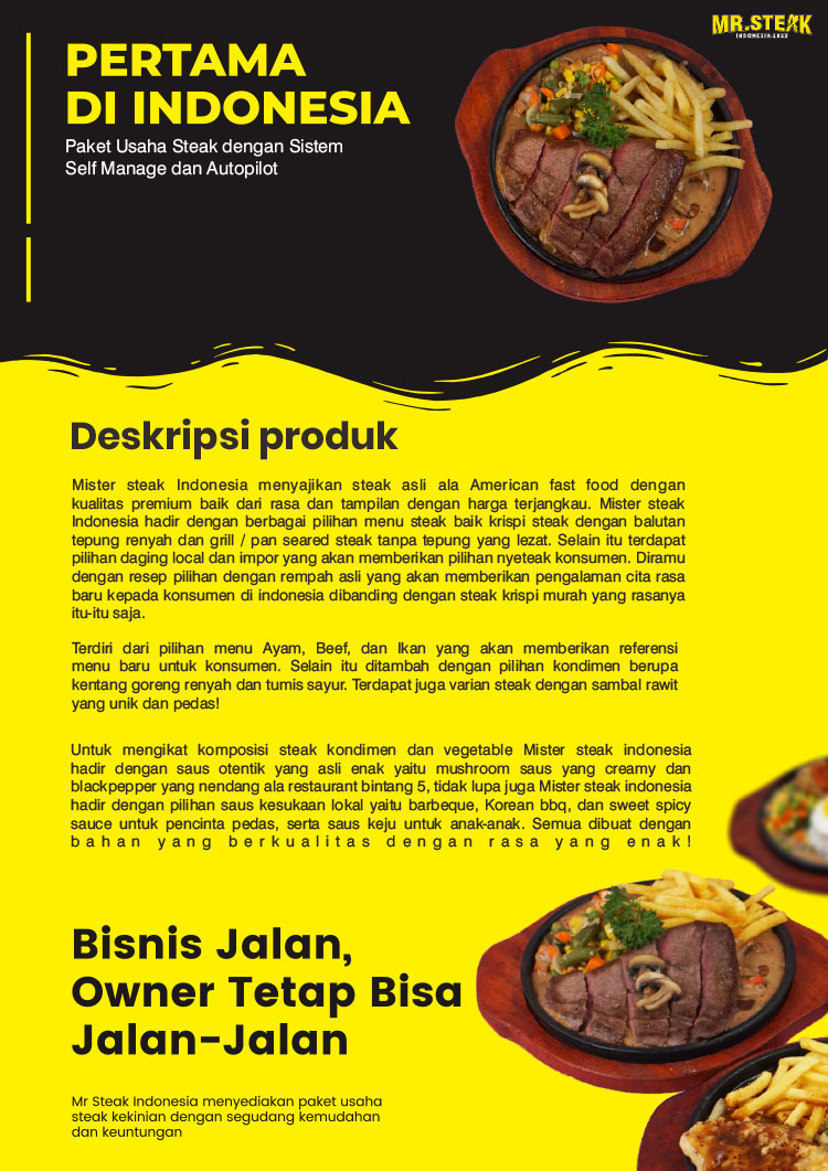 Kemitraan Peluang Bisnis Steak House Autopilot Mr. Steak Indonesia