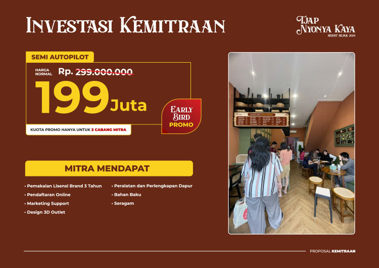 Kemitraan / Peluang Bisnis Cafe Jamu Kekinian Tjap Nyonya Kaya by Makko Group