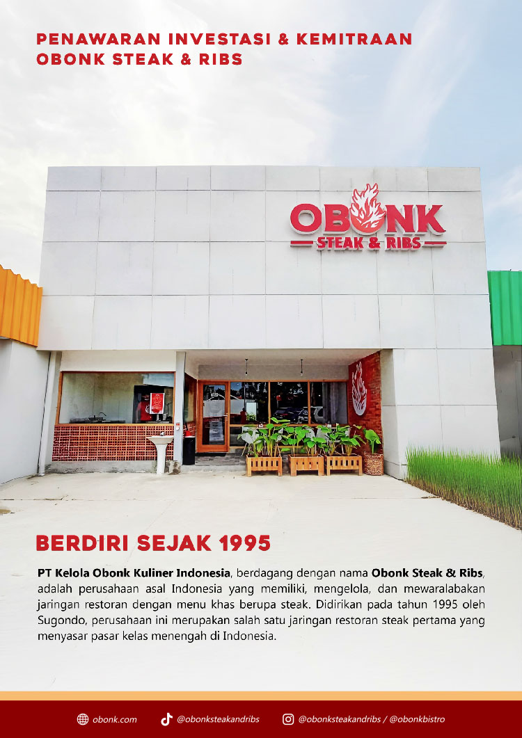 Kemitraan / Peluang Bisnis Resto Western Food Obonk Steak & Ribs Kemitraan / Peluang Bisnis Resto Western Food Obonk Steak & Ribs