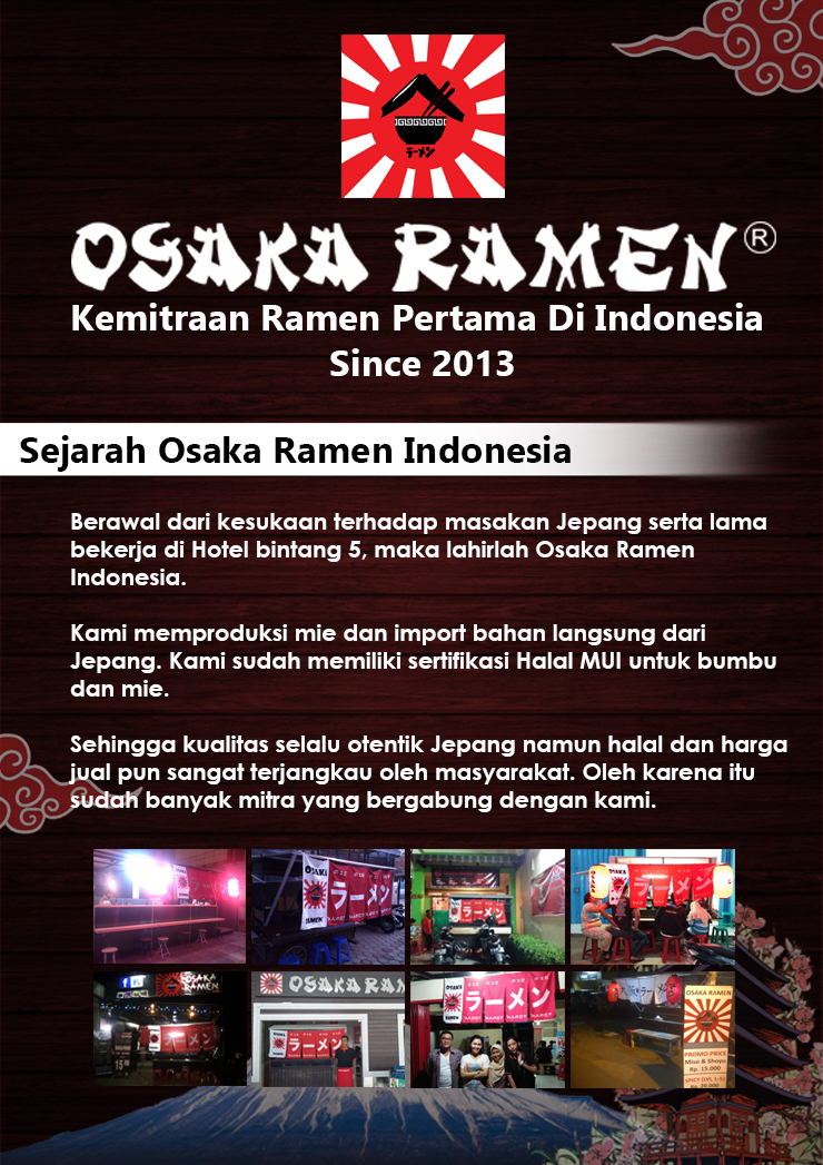 Kemitraan / Peluang Bisnis Restoran Ramen & Makanan Jepang Osaka Ramen