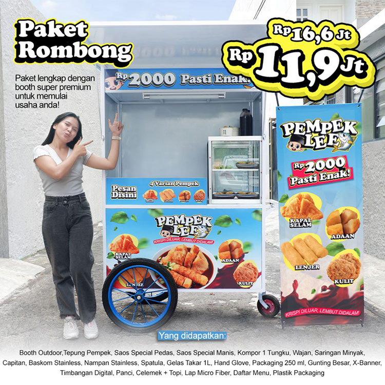 Kemitraan Peluang Bisnis Pempek Gerobakan Modal Kecil Pempek Lee