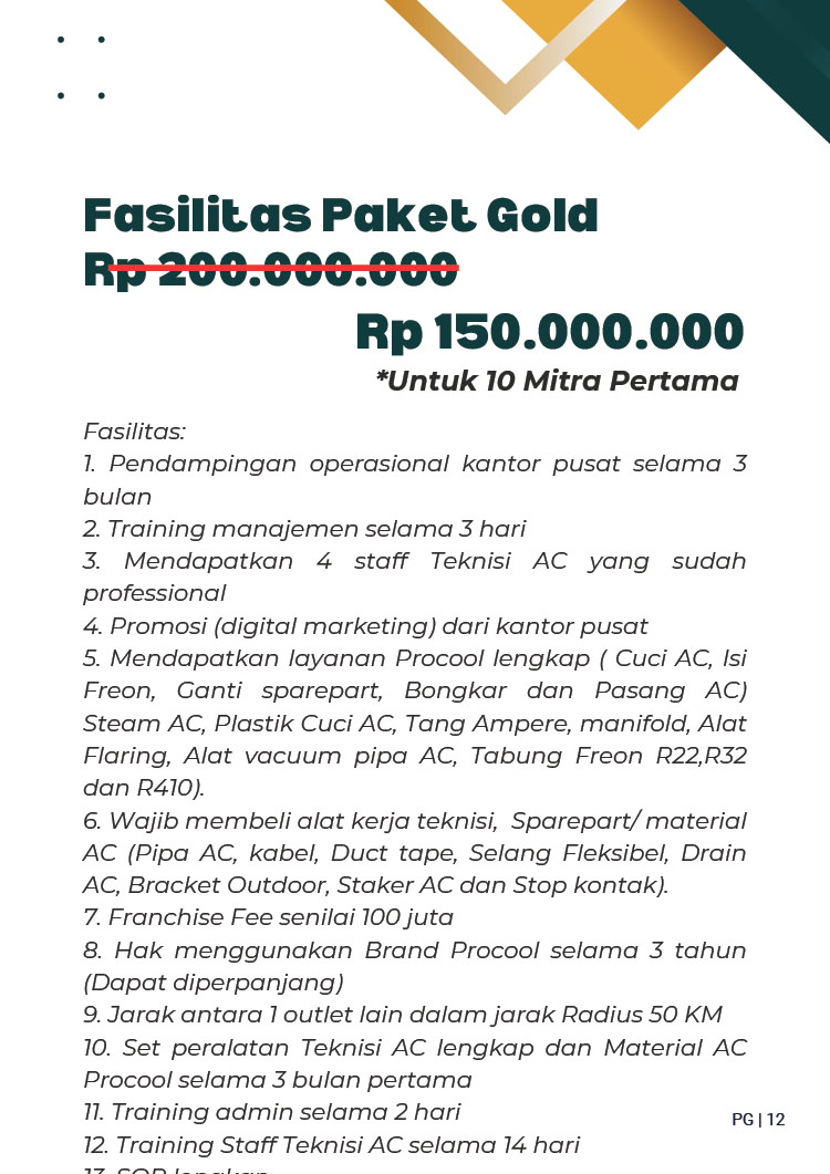 Kemitraan / Peluang Bisnis Jasa Service & Cuci AC Procool